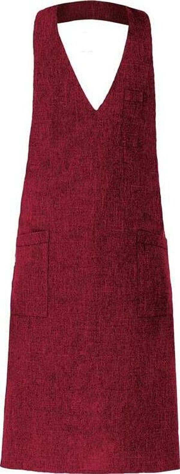 Grembiule Reno Bordeaux Finto Lino Grembiule con Pettorina in Grembiuli Dresswork - Como, commercioVirtuoso.it
