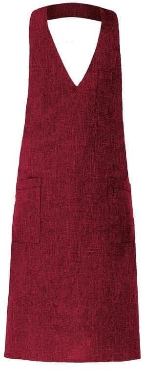 Grembiule Reno Bordeaux Finto Lino Grembiule con Pettorina in Grembiuli Dresswork - Como, commercioVirtuoso.it