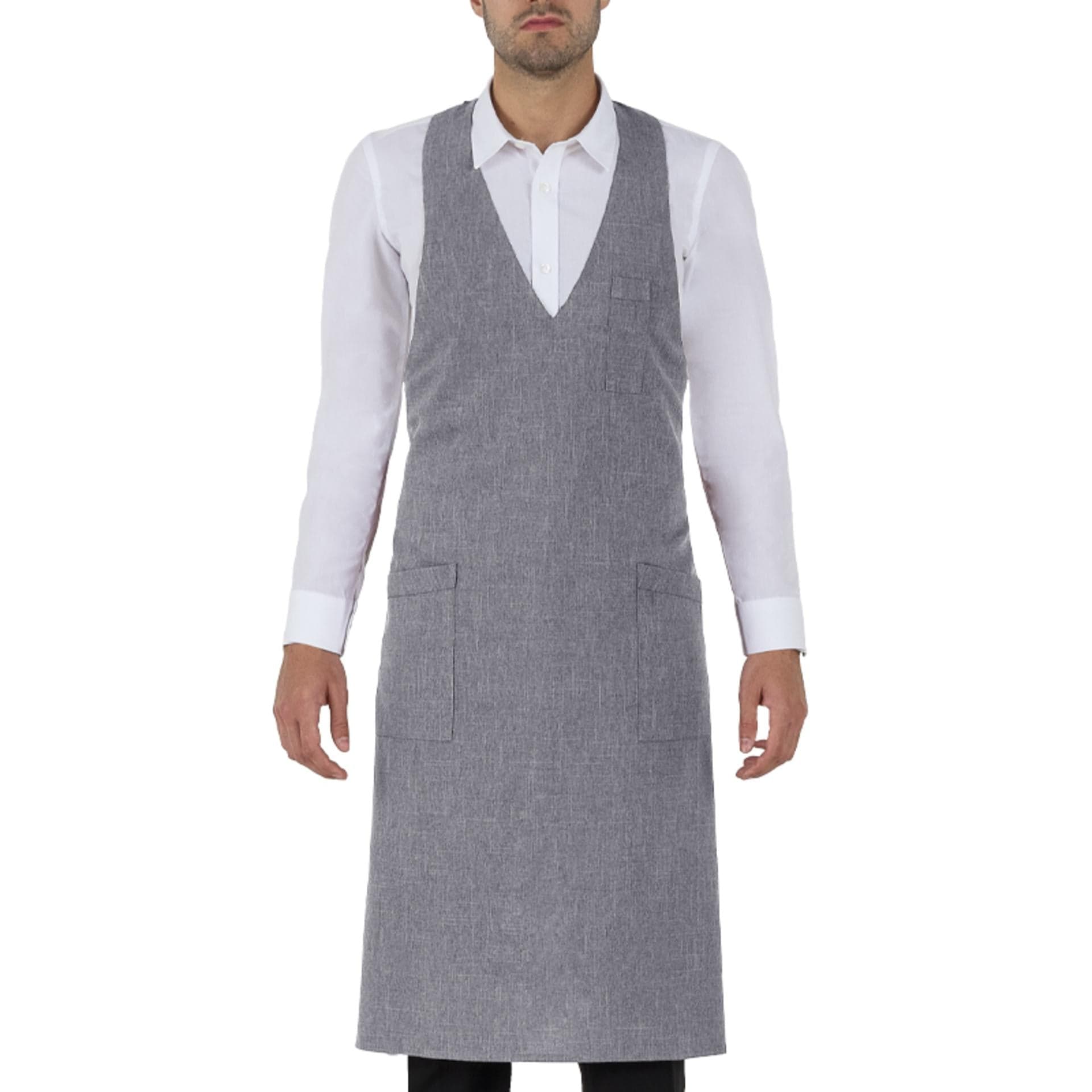 Grembiule Reno Grigio Finto Lino Grembiule con Pettorina in Grembiuli Dresswork - Como, commercioVirtuoso.it