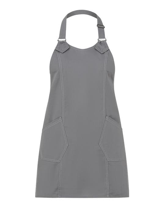 Grembiule Virginia Grigio Chiaro Grembiule Donna con Tasconi Regolabile Pettorina Cameriera Osteria in Grembiuli Dresswork - Como, commercioVirtuoso.it