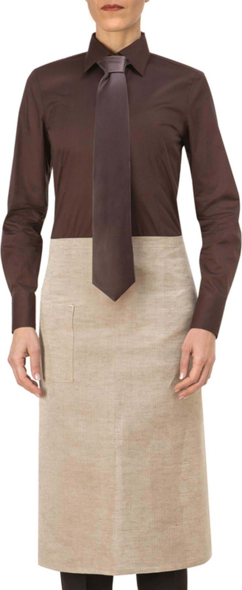 Grembiule Zagabria Marrone Misto Lino Grembiule Vita Cameriere in Grembiuli Dresswork - Como, commercioVirtuoso.it