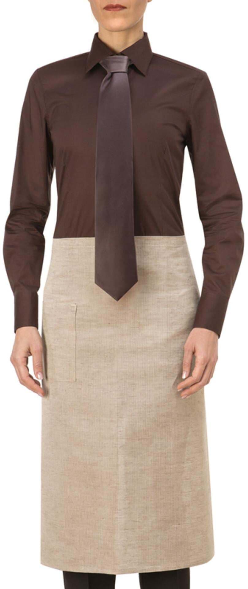 Grembiule Zagabria Marrone Misto Lino Grembiule Vita Cameriere in Grembiuli Dresswork - Como, commercioVirtuoso.it