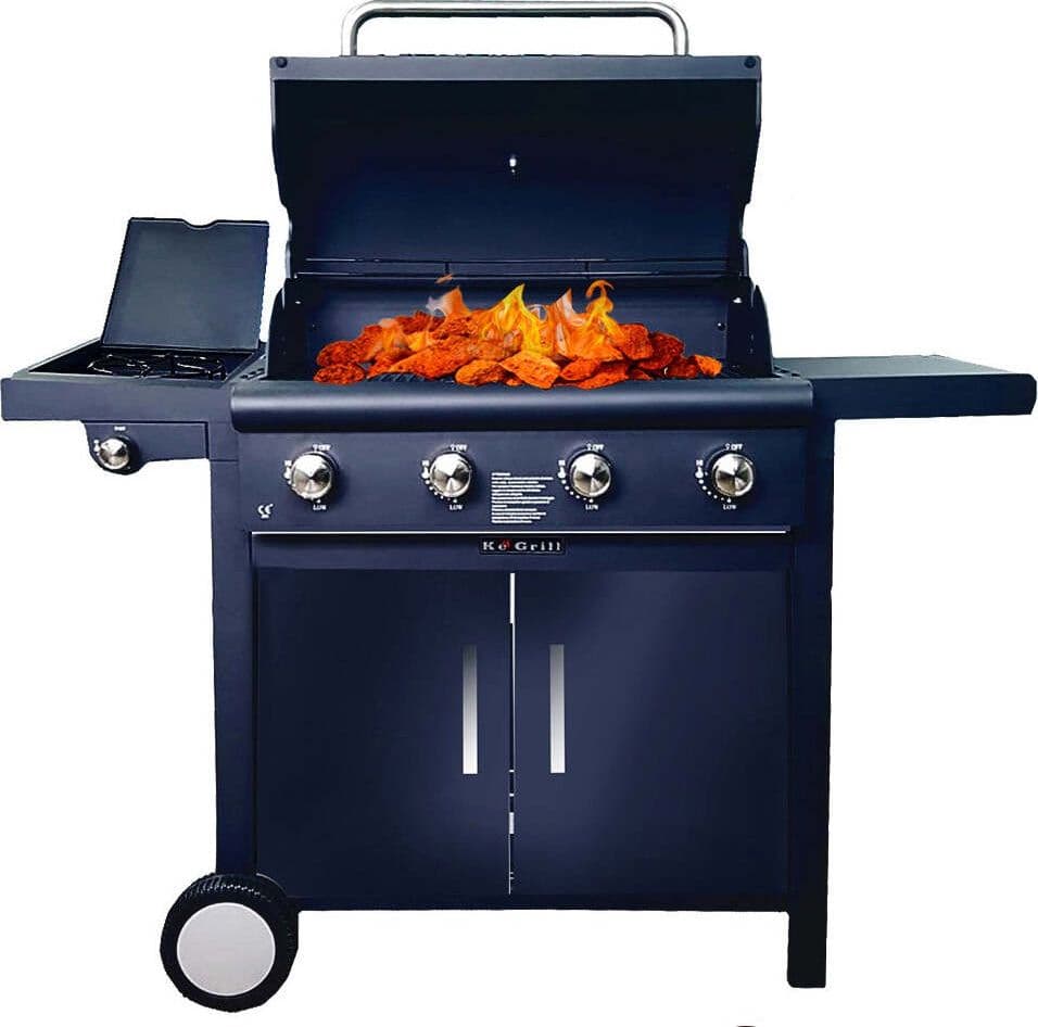 Griglia A Gas Griglia Carrello Barbecue A Gas Ke003 Per Cottura A Gas O Pietra Lavica Quattro Bruciatori E Fornello Laterale Giardino e giardinaggio/Barbecue e picnic/Barbecue e affumicatori/Barbecue da giardino e terrazza/Barbecue a gas Ferus - Montoro, Commerciovirtuoso.it