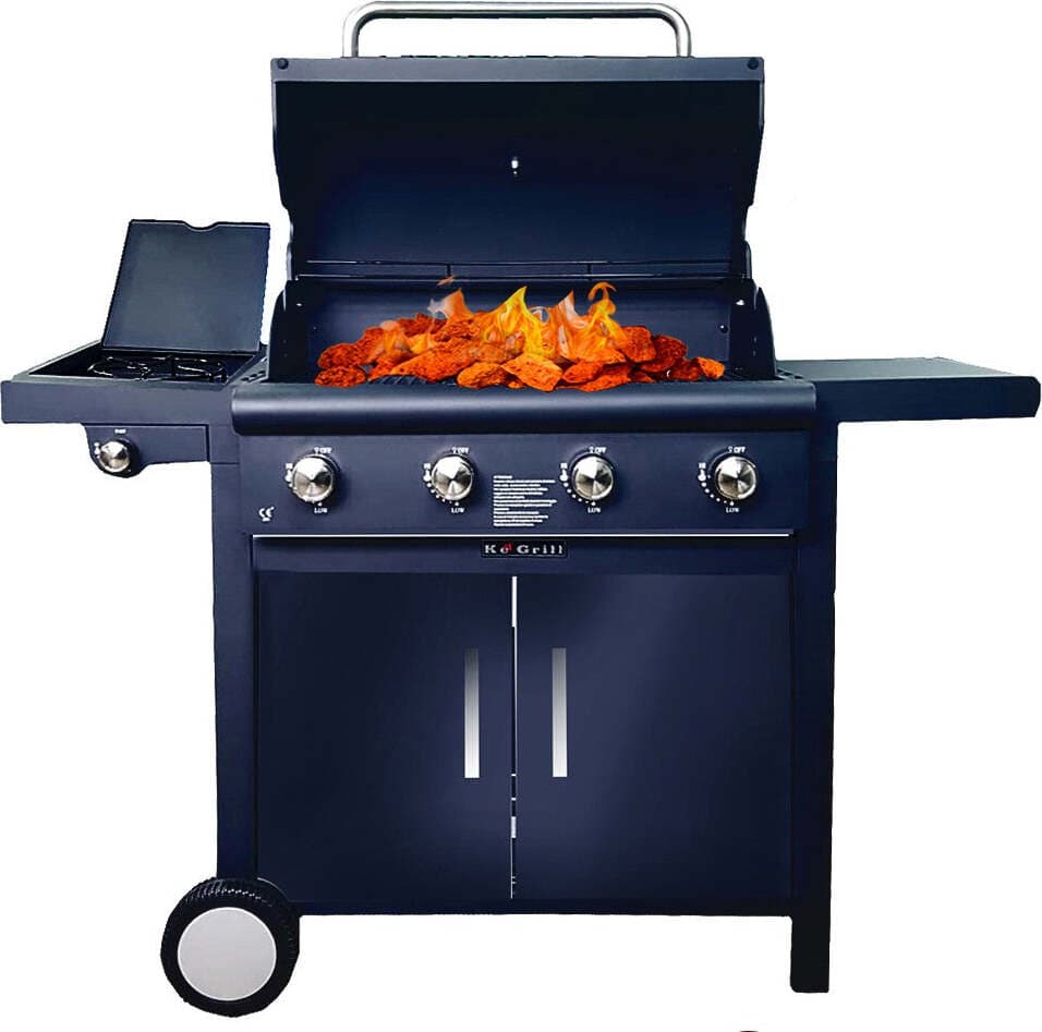 Griglia A Gas Griglia Carrello Barbecue A Gas Ke003 Per Cottura A Gas O Pietra Lavica Quattro Bruciatori E Fornello Laterale Giardino e giardinaggio/Barbecue e picnic/Barbecue e affumicatori/Barbecue da giardino e terrazza/Barbecue a gas Ferus - Montoro, Commerciovirtuoso.it