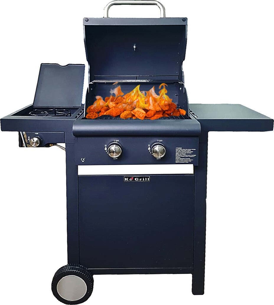 Griglia a Gas Griglia Carrello Barbecue Barbecue a Gas Ke001 Bbq per Cottura a Gas O Pietra Lavica Due Bruciatori in Acciaio Ripiano Laterale Giardino e giardinaggio/Barbecue e picnic/Barbecue e affumicatori/Barbecue da giardino e terrazza/Barbecue a gas Ferus - Montoro, Commerciovirtuoso.it