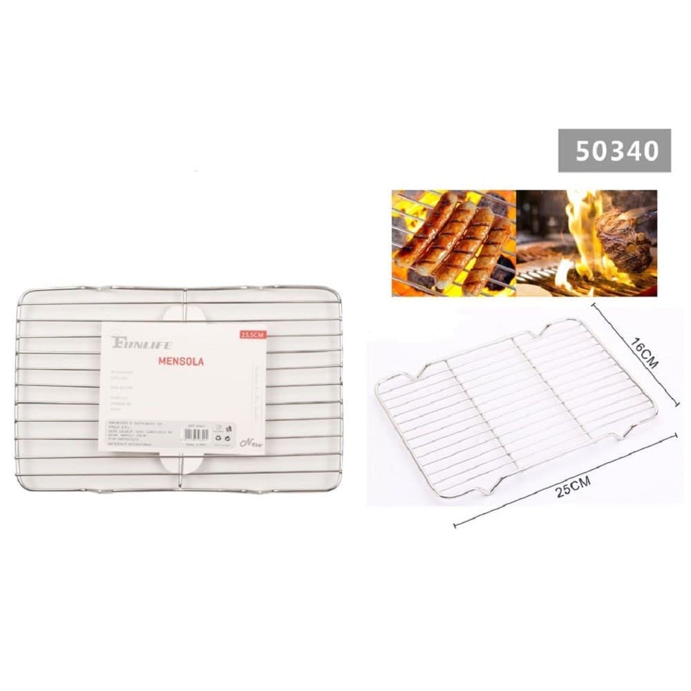 Griglia In Acciaio 25.5x16cm Mensola Per Barbecue Vapore Cuocere Arrostire 50340 Giardino e giardinaggio/Barbecue e picnic/Accessori per barbecue e affumicatori/Griglie per arrostire Trade Shop italia - Napoli, Commerciovirtuoso.it