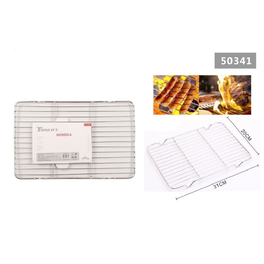 Griglia In Acciaio 31 X 20cm Mensola Per Barbecue Vapore Cuocere Arrostire 50341 Giardino e giardinaggio/Barbecue e picnic/Accessori per barbecue e affumicatori/Griglie per arrostire Trade Shop italia - Napoli, Commerciovirtuoso.it
