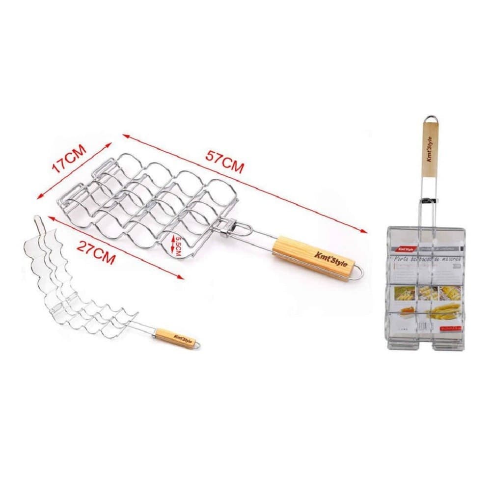 Griglia Per Pannocchie Mais Grill Carne Barbecue Graticola 57x27x17x5.5cm 2406336 Casa e cucina/Elettrodomestici per la cucina/Piastre e griglie elettriche/Piastre Trade Shop italia - Napoli, Commerciovirtuoso.it