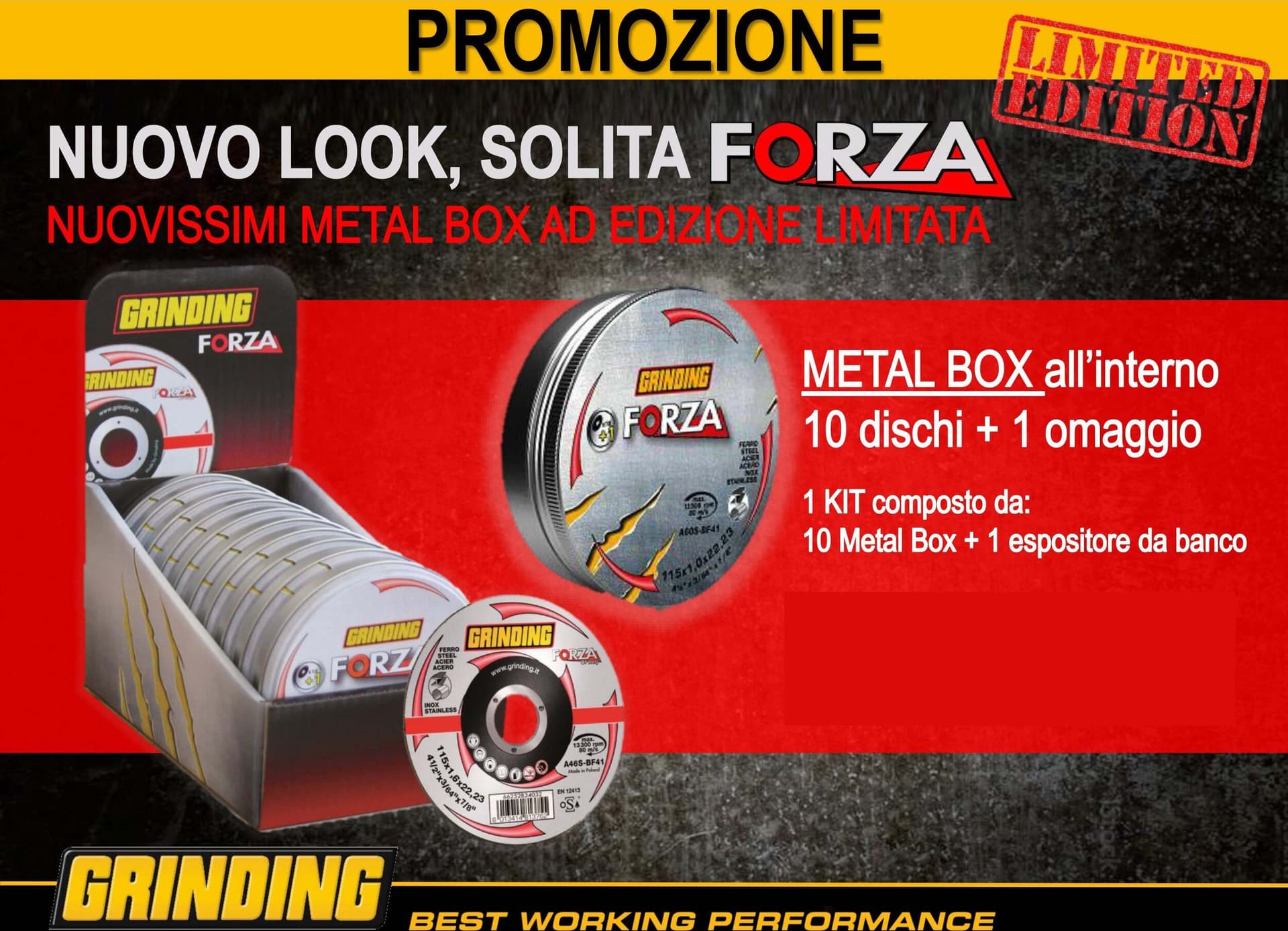 Grinding Forza 50+5 Dischi per Ferro 115x1,6 Fai da te/Utensili elettrici e a mano/Accessori per utensili elettrici/Mole e dischi abrasivi/Dischi smerigliatori Ferus - Montoro, Commerciovirtuoso.it