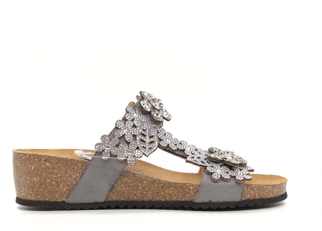 GRUNLAND Ciabatta donna Memi argento in Infradito e ciabatte da spiaggia Calzature Durello - Agna, commercioVirtuoso.it