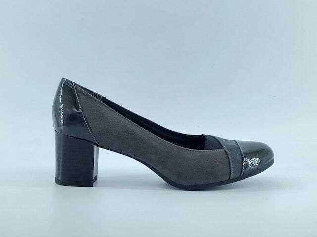 GRUNLAND decollete grigio in pelle scamosciata e vernice in Scarpe col tacco Calzature Durello - Agna, commercioVirtuoso.it