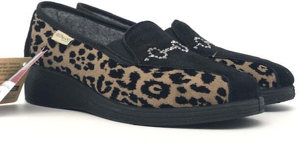 GRUNLAND Pantofola donna Irae taupe-nero in Pantofole Calzature Durello - Agna, commercioVirtuoso.it