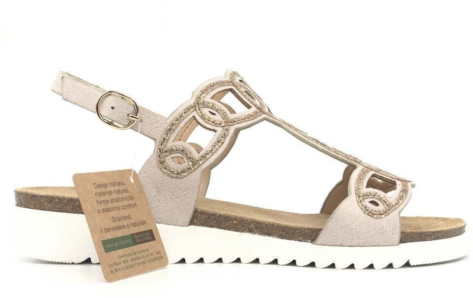 GRUNLAND Sandalo donna Doce beige glitter in Sandali moda Calzature Durello - Agna, commercioVirtuoso.it
