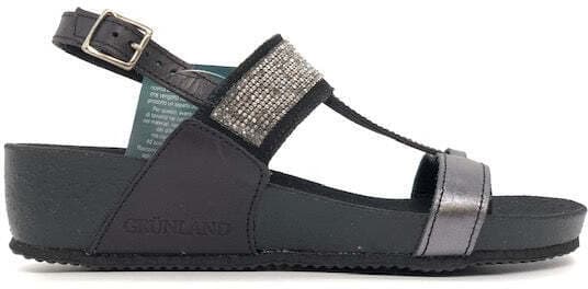 GRUNLAND Sandalo donna Nero con Strass in Infradito e ciabatte da spiaggia Calzature Durello - Agna, commercioVirtuoso.it