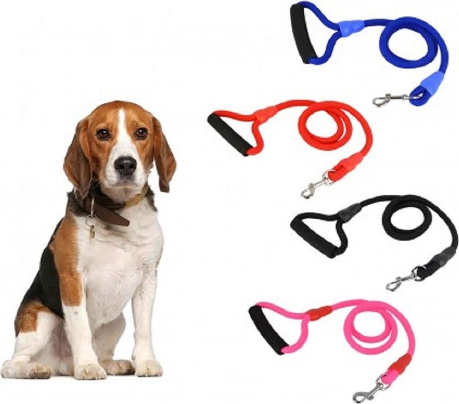 GUINZAGLIO A CORDA CANI TAGLIA PICCOLA E MEDIA 114 CM CON MOSCHETTONE