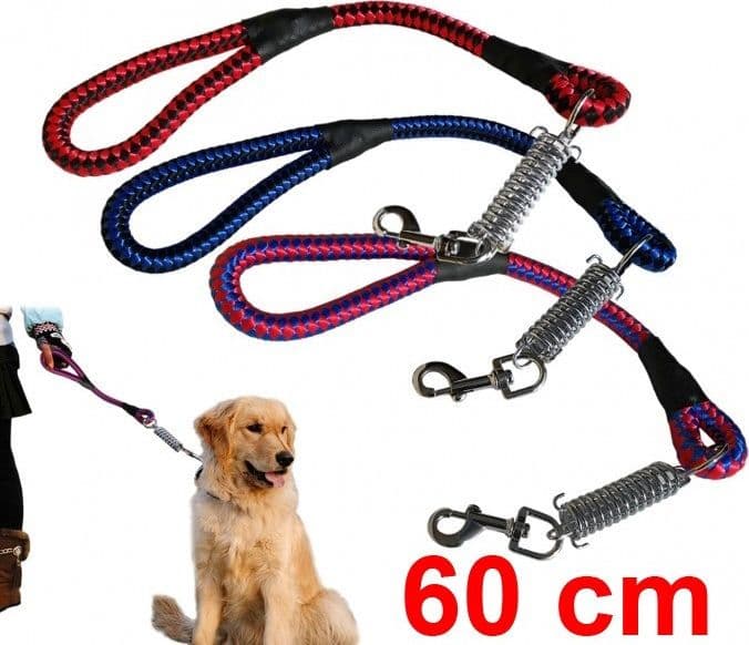 GUINZAGLIO CORTO MOD. SAN DIEGO CORDA INTRECCIATA CON MOSCHETTONE A MOLLA 60 CM
