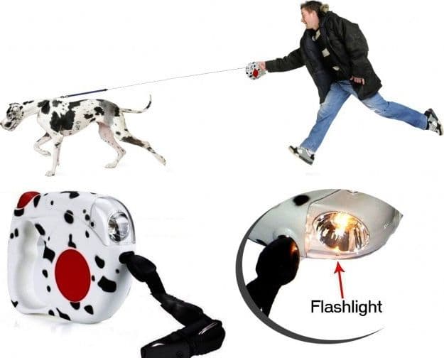 Guinzaglio-Estendibile-Maculato-4,5-Mt-Con-Torcia-Per-Cani-Di-Tutte-Le-Taglie