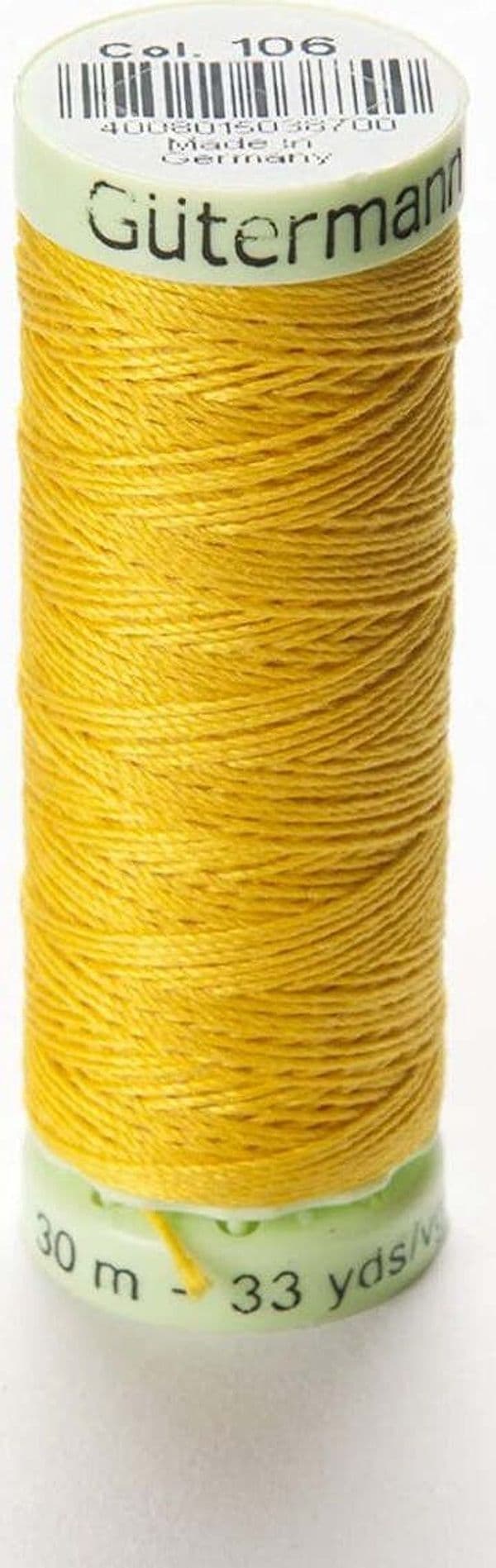 GUTERMANN---30mt---FILO-PER-ASOLE-100%-POLIESTERE---COLORE-GIALLO-ORO-106
