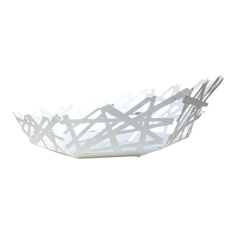 Cesto centrotavola Big Tokyo Ceart in acciaio dolce, design moderno taglio laser, 42x33x11 cm, artigianale Made in Italy, ideale come porta frutta decorativo.