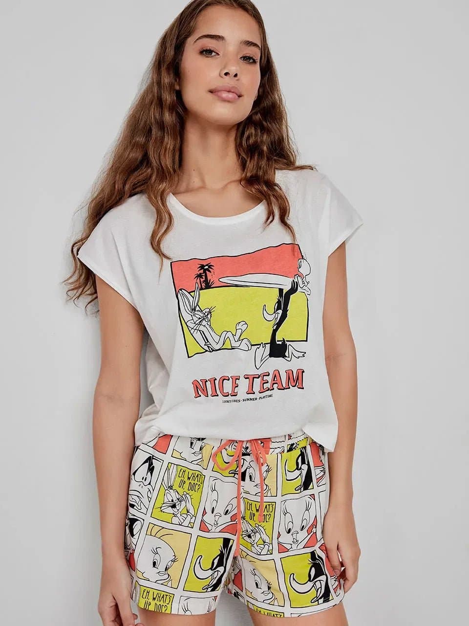 Pigiama Donna Gisela Primavera/Estate 2/20274S Corto Looney Tunes in Pigiami due pezzi The King Luxury - San Marcellino, commercioVirtuoso.it