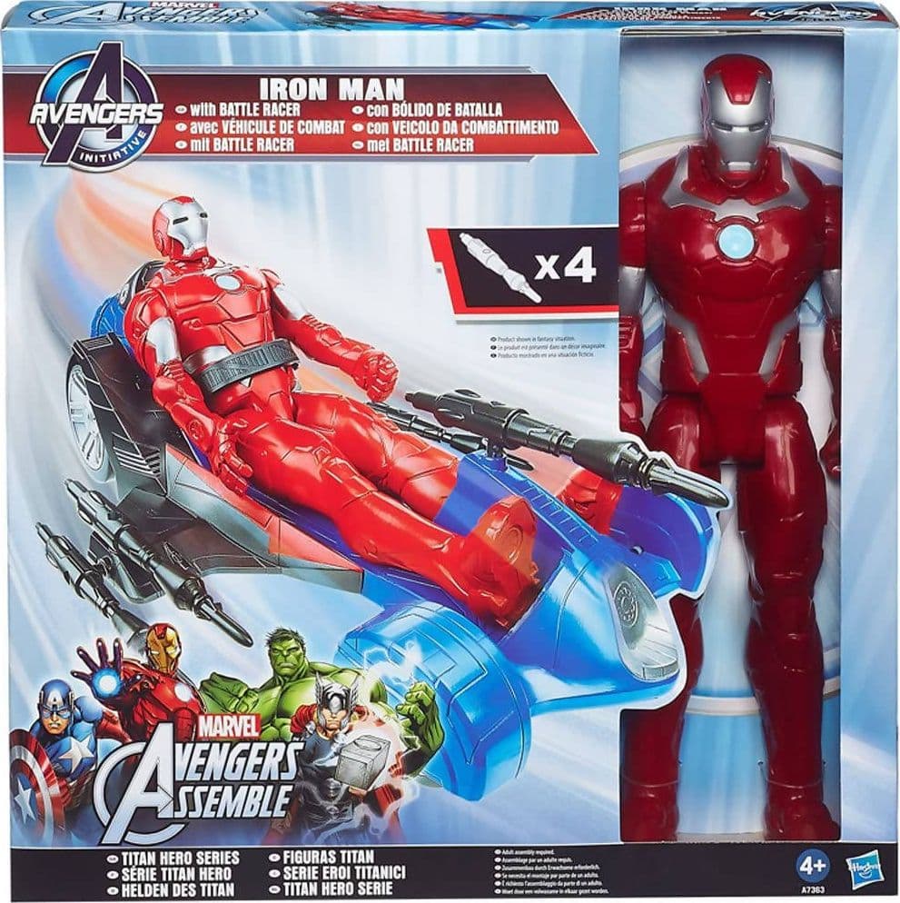 Hasbro Avengers Iron Man 30 Cm Più Veicolo Personaggio Super Eroe Giocattolo con Macchina Lancia Razzi +4A in Set da gioco con action figure Cartoleria Deja Vu - Crotone, commercioVirtuoso.it