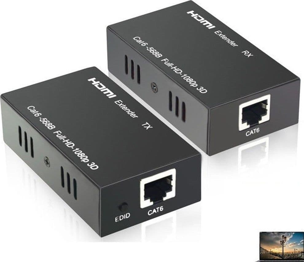Hdmi Extender Ethernet Cavo Di Rete Lan Over Cat6 60 Metri Hdmi 3d Fullhd 1080p Elettronica/Home Cinema TV e video/Accessori/Cavi/Cavi HDMI Trade Shop italia - Napoli, Commerciovirtuoso.it