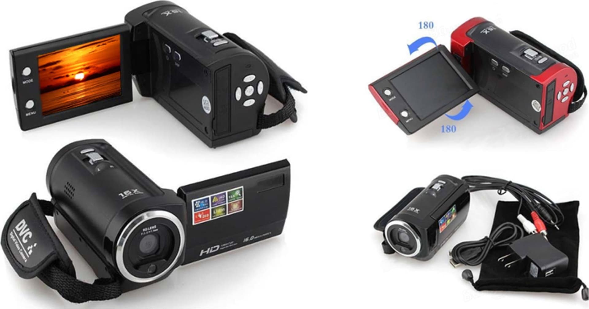 Hdv-107 Videocamera Digitale Fotocamera Hd 720p 16mp Dvr 2,7 ' Tft Schermo Lcd Elettronica/Foto e videocamere/Videocamere Trade Shop italia - Napoli, Commerciovirtuoso.it