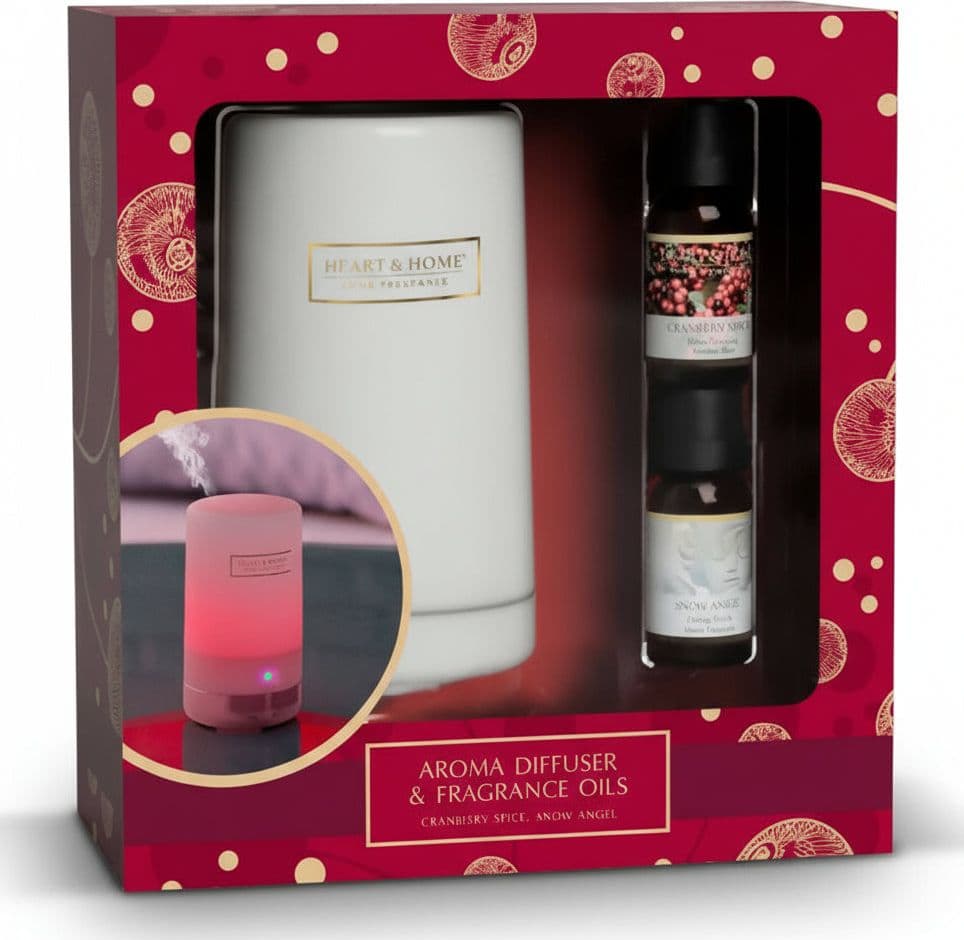 Heart and Home Cofanetto Aroma diffusore & 2 oli essenziali Set Regalo Profuma Ambiente Bellezza/Fragranze e profumi/Candele profumate e profumi per la casa/Profumi deodoranti e diffusori d'aroma per la casa Tiziana non solo gioielli - Civitanova Marche, Commerciovirtuoso.it