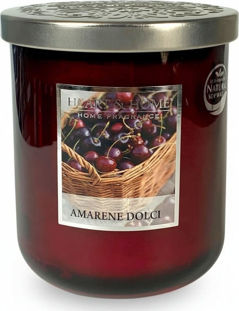 Heart & Home Candela Profumata Amarene Dolci 115g Candela in Giara 30h Candela Profuma Ambienti HHEDS13 in Cera Soia in Giara Bellezza/Fragranze e profumi/Candele profumate e profumi per la casa/Candele Tiziana non solo gioielli - Civitanova Marche, Commerciovirtuoso.it