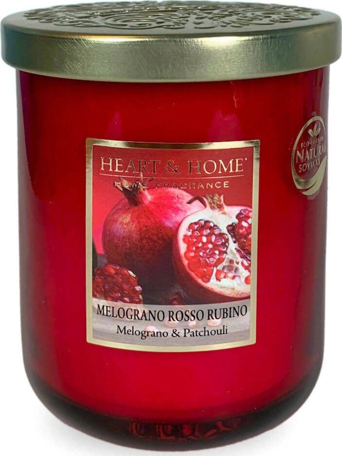 Heart&Home Candela Profumata In Cera Di Soia Melograno Rosso Rubino -115 gr- Fragranza Per Ambienti 30 ore Candela di Soia Tiziana non solo gioielli - Civitanova Marche, Commerciovirtuoso.it