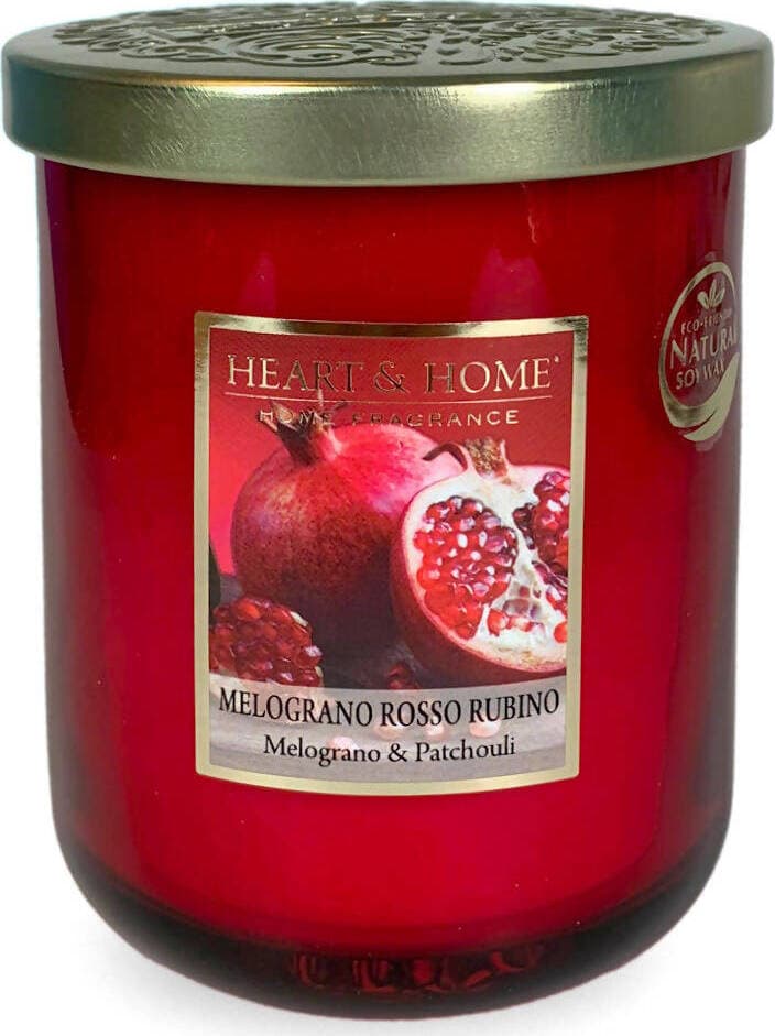 Heart&Home Candela Profumata In Cera Di Soia Melograno Rosso Rubino -115 gr- Fragranza Per Ambienti 30 ore Candela di Soia Tiziana non solo gioielli - Civitanova Marche, Commerciovirtuoso.it