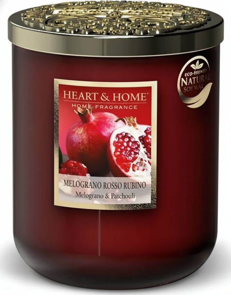 Heart&Home Candela Profumata In Cera Di Soia Melograno Rosso Rubino 230 gr- Fragranza Per Ambienti 40 ore Candela di Soia Tiziana non solo gioielli - Civitanova Marche, Commerciovirtuoso.it