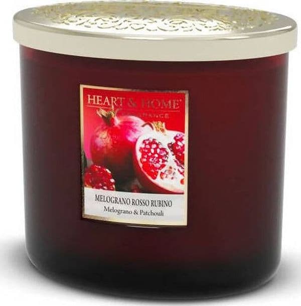 Heart&Home Candela Profumata In Cera Di Soia Melograno Rosso Rubino 340gr Fragranza Per Ambienti 75 ore Candela di Soia Tiziana non solo gioielli - Civitanova Marche, Commerciovirtuoso.it