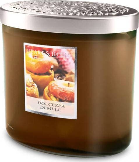 Heart&Home Dolcezza di Mele Candela Profumata 2 Stoppini 230gr. 40 ore Mela Cannella Legno Fragranza per Ambiente Candela Tiziana non solo gioielli - Civitanova Marche, Commerciovirtuoso.it