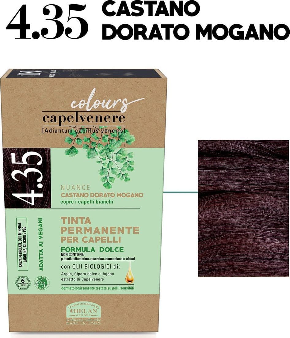 Helan,-Capelvenere-Colours,-4.35,-Castano-Dorato-Mogano,-Tinta-permanente-capelli,-senza-ammoniaca