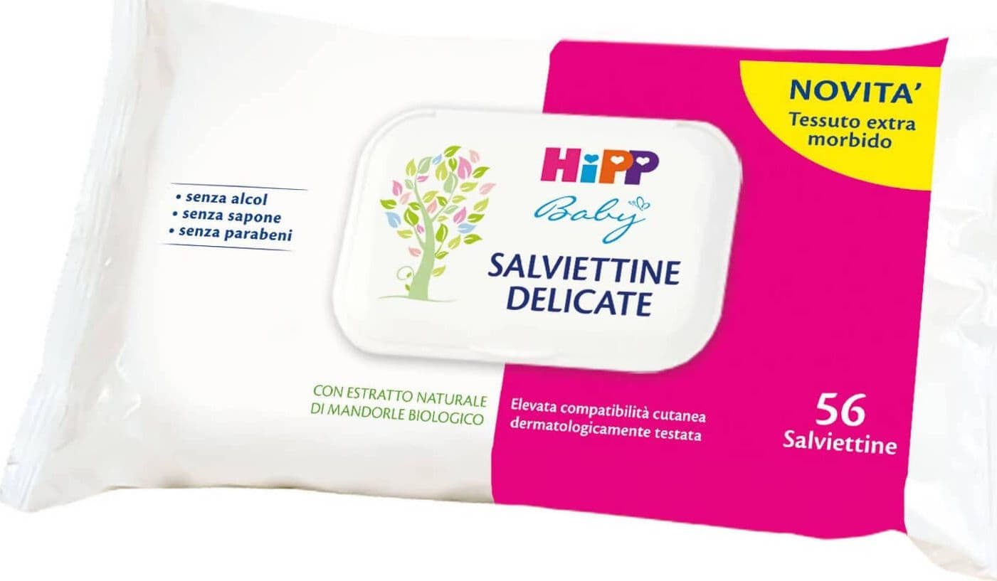 HIPP Salviettine Delicate 56 pezzi Hipp Baby Salviette Umide Delicate 56 Pezzi Olio Di Mandorla No Alcol Salviettine Sanitaria Gioia del Bimbo - Villa San Giovanni, Commerciovirtuoso.it