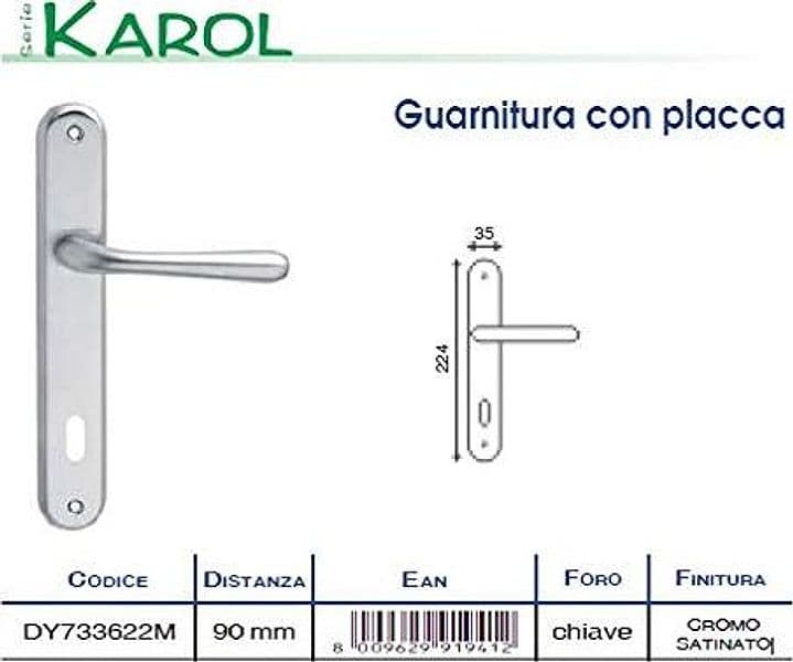 HOME-SYSTEM---MANIGLIA-PER-PORTA-INTERNAIN-CROMO-SATINATA-CON-FORO-SERIE-KAROL
