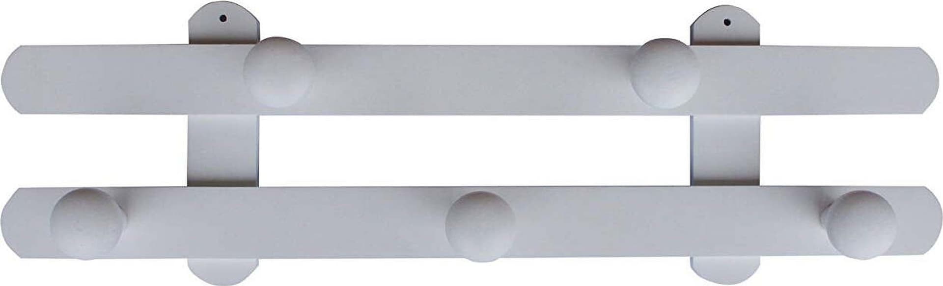 Home-System-R21465-Portabiti-Appendiabiti-in-Legno-a-5-Posizioni,-Bianco