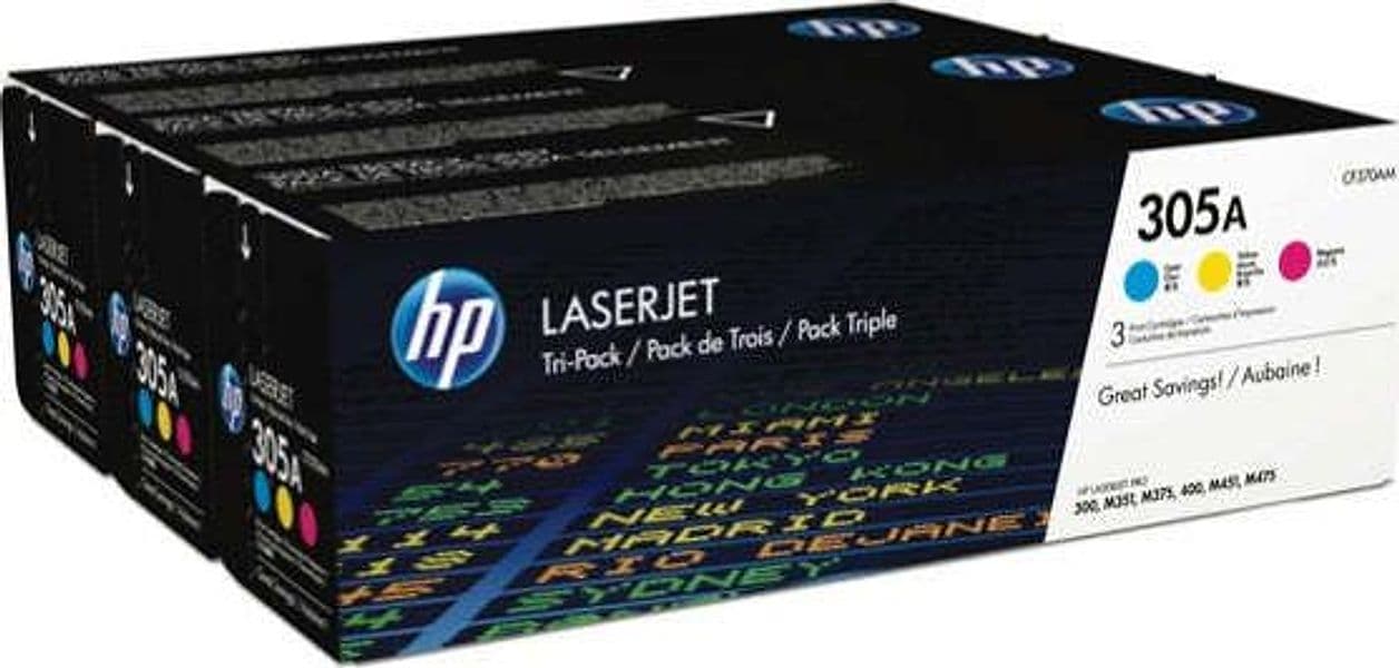 Hp - Confezione 3 Toner - 305A - C-M-Y - CF370AM - 2.600 pag cad Elettronica/Informatica/Stampanti e accessori/Accessori per stampanti a inchiostro e laser/Cartucce d'inchiostro Eurocartuccia - Pavullo, Commerciovirtuoso.it