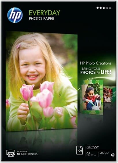 Hp - Confezione da 100 Fogli Carta fotografica lucida Hp Everyday - A4 - 210 x 297 mm - Q2510A Cancelleria e prodotti per ufficio/Carta blocchi e quaderni/Carta/Carta per fotocopiatrici e stampanti/Carta per fotocopiatrice e multiuso Eurocartuccia - Pavullo, Commerciovirtuoso.it