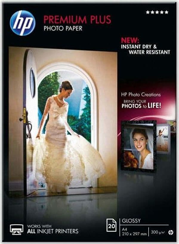 Hp - Confezione da 20 Fogli Carta fotografica Hp Premium Plus lucida - A4 - 210 x 297 mm - CR672A Cancelleria e prodotti per ufficio/Carta blocchi e quaderni/Carta/Carta per fotocopiatrici e stampanti/Carta per fotocopiatrice e multiuso Eurocartuccia - Pavullo, Commerciovirtuoso.it