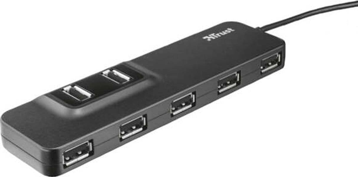 Hub Oila - 7 porte USB 2.0 - alimentatore incluso - Trust Elettronica/Informatica/Accessori/USB Hub Eurocartuccia - Pavullo, Commerciovirtuoso.it