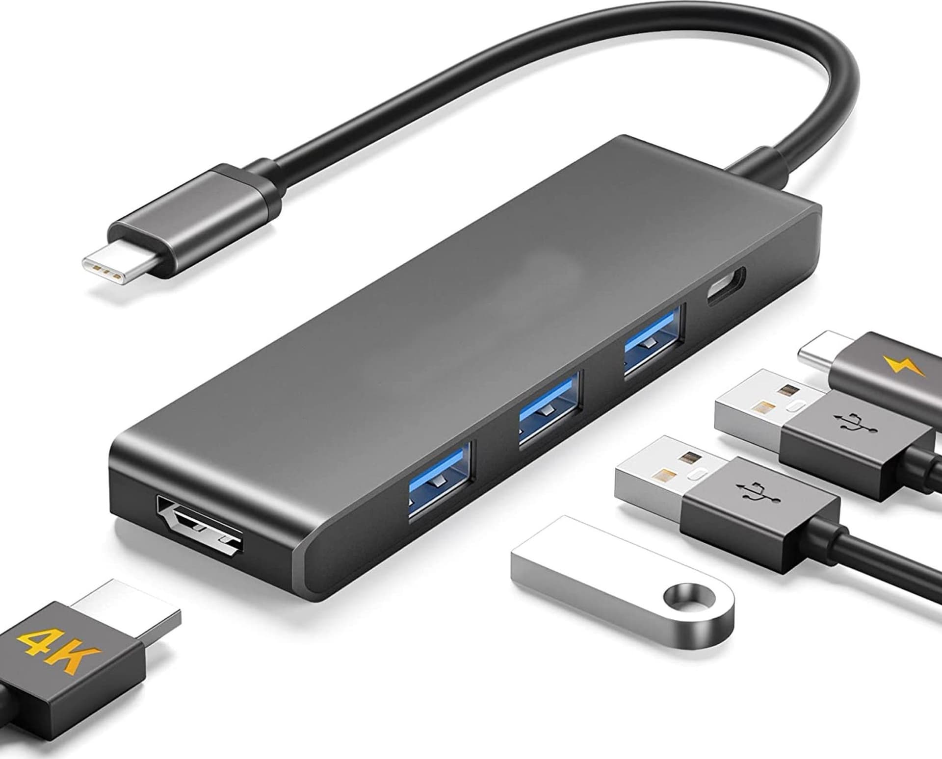 Hub Usb Type-c 5 In 1 Hdmi 4k Compatibile Con Thunderbolt 3 Multifunzione Q-hu90 Elettronica/Informatica/Accessori/USB Hub Trade Shop italia - Napoli, Commerciovirtuoso.it