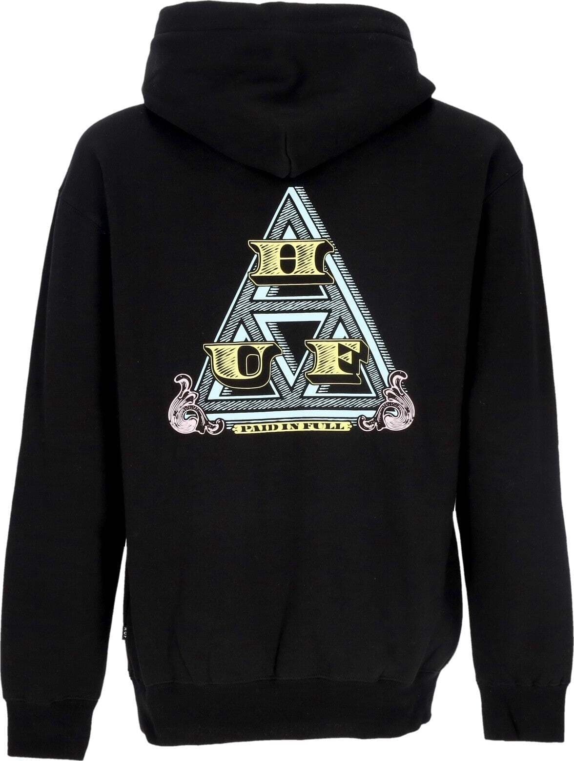 HUF-Felpa-Cappuccio-Uomo-Paid-In-Full-Po-Hoodie-Black-da-uomo