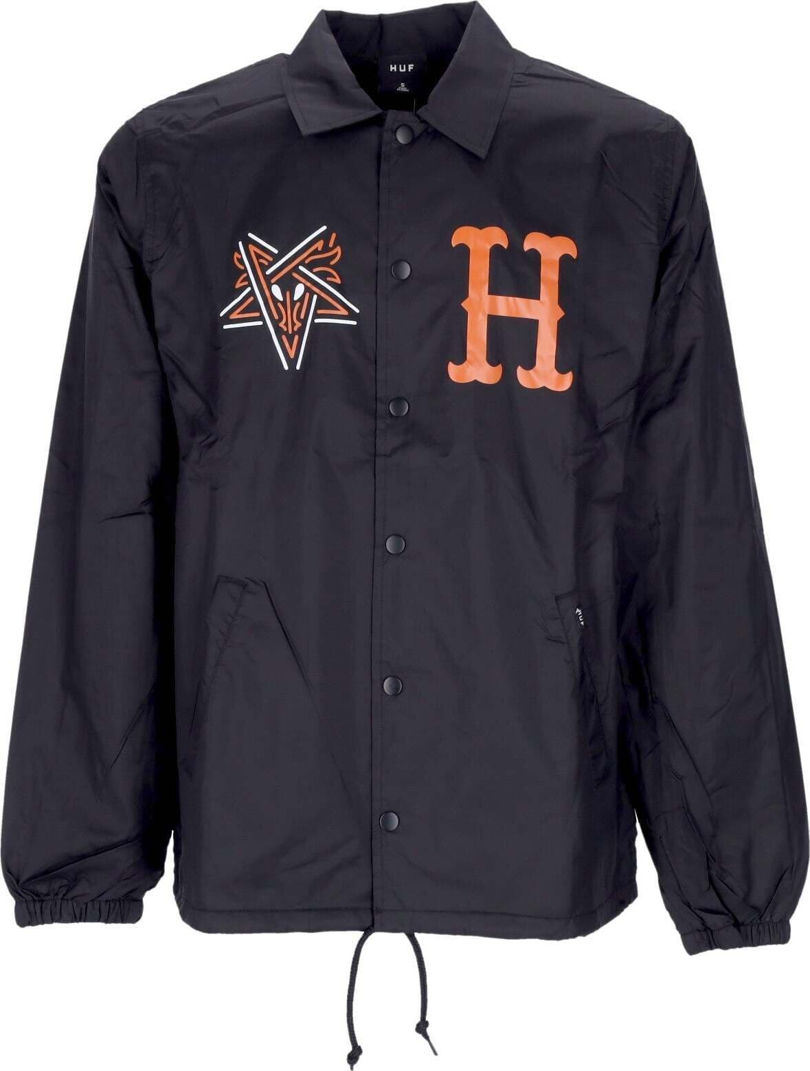 HUF-Giacca-Coach-Jacket-Uomo-Split-Coaches-Jacket-X-Thrasher-Black-da-uomo