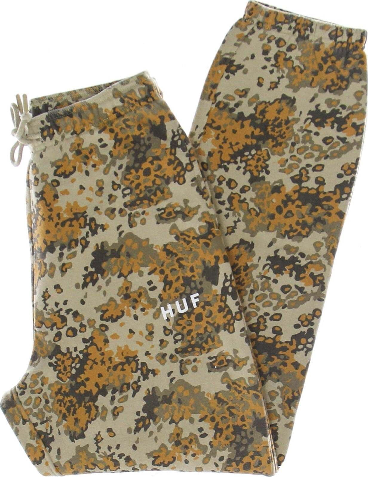HUF-Pantalone-Tuta-Felpato-Donna-Contra-Fleece-Pant-Tan-Camo-da-donna