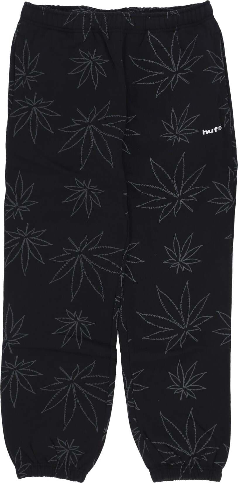 HUF-Pantalone-Tuta-Felpato-Uomo-Plantlife-Fleece-Pant-Black-da-uomo