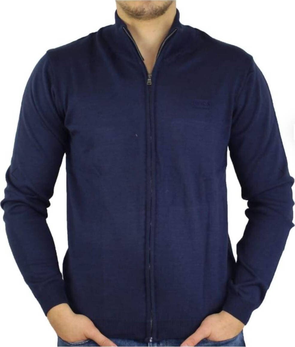 Hugo Boss Cardigan Uomo Cotone Blu Tinta Unita Maglione Con Zip Collo Alto Pullover Maniche Lunghe Classico Moda/Uomo/Abbigliamento/Maglioni e cardigan/Cardigan Euforia - Bronte, Commerciovirtuoso.it