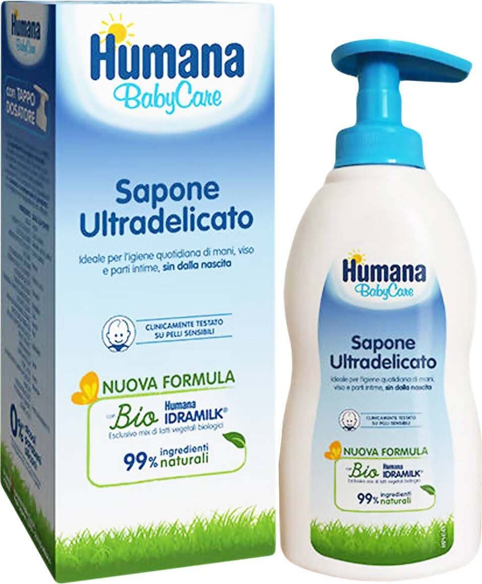 Humana Babycare Sapone Ultradelicato 300 Ml 99% Di Ingredienti Naturali Humana Bio Idramilk