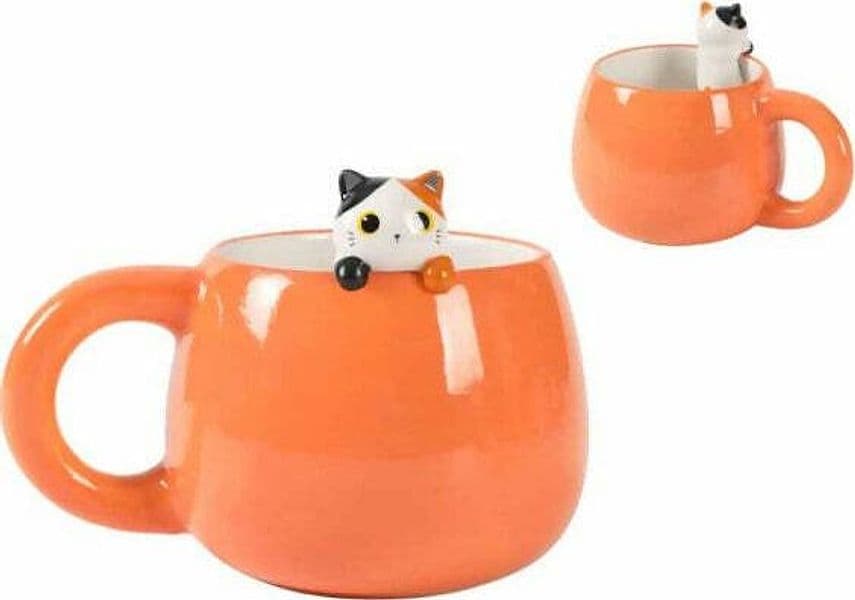 I-TOTAL Tazza in Ceramica con animaletto in ceramica sul bordo, tazza per tè o caffè in Tazze da cappuccino Cartoleria Deja Vu - Crotone, commercioVirtuoso.it